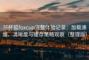 茶杯狐foxcup完整体验记录：加载速度、清晰度与缓存策略观察（整理版）