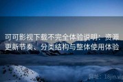 可可影视下载不完全体验说明：资源更新节奏、分类结构与整体使用体验