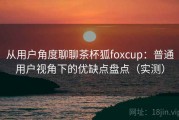 从用户角度聊聊茶杯狐foxcup：普通用户视角下的优缺点盘点（实测）