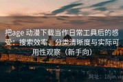 把age 动漫下载当作日常工具后的感受：搜索效率、分类清晰度与实际可用性观察（新手向）