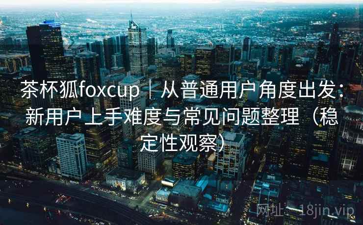 茶杯狐foxcup｜从普通用户角度出发：新用户上手难度与常见问题整理（稳定性观察）