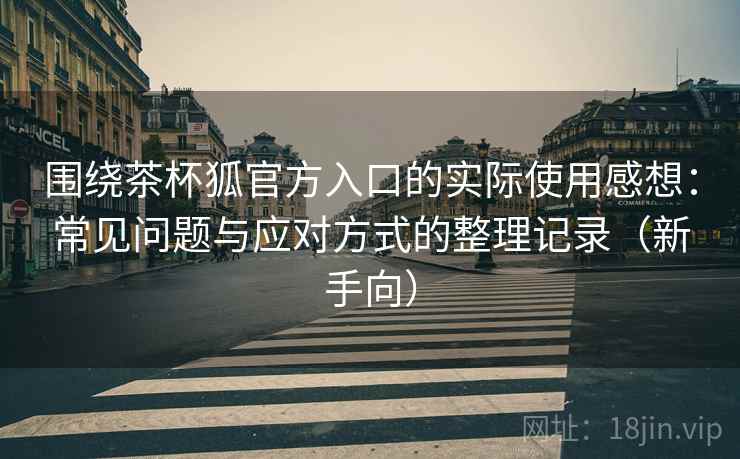 围绕茶杯狐官方入口的实际使用感想：常见问题与应对方式的整理记录（新手向）