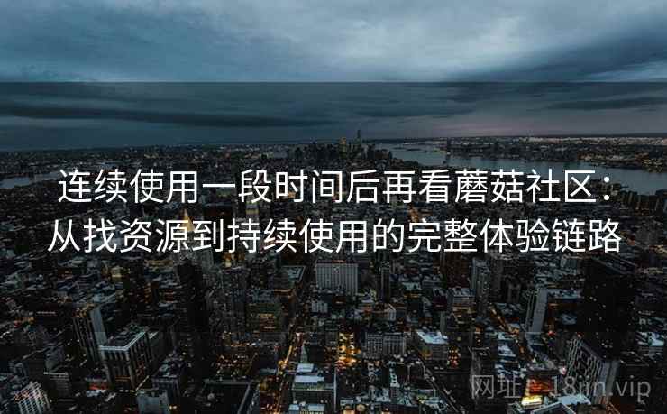 连续使用一段时间后再看蘑菇社区:从找资源到持续使用的完整体验链路 连续使用一段时间后再看蘑菇社区:从找资源到持续使用的完整体验链路