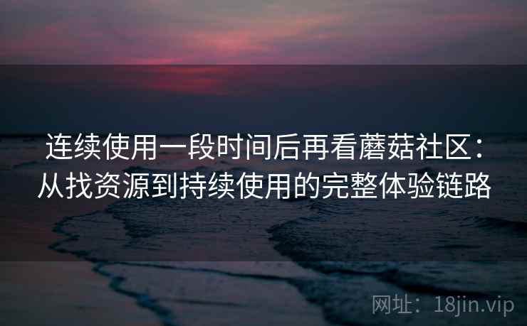 连续使用一段时间后再看蘑菇社区:从找资源到持续使用的完整体验链路 连续使用一段时间后再看蘑菇社区:从找资源到持续使用的完整体验链路